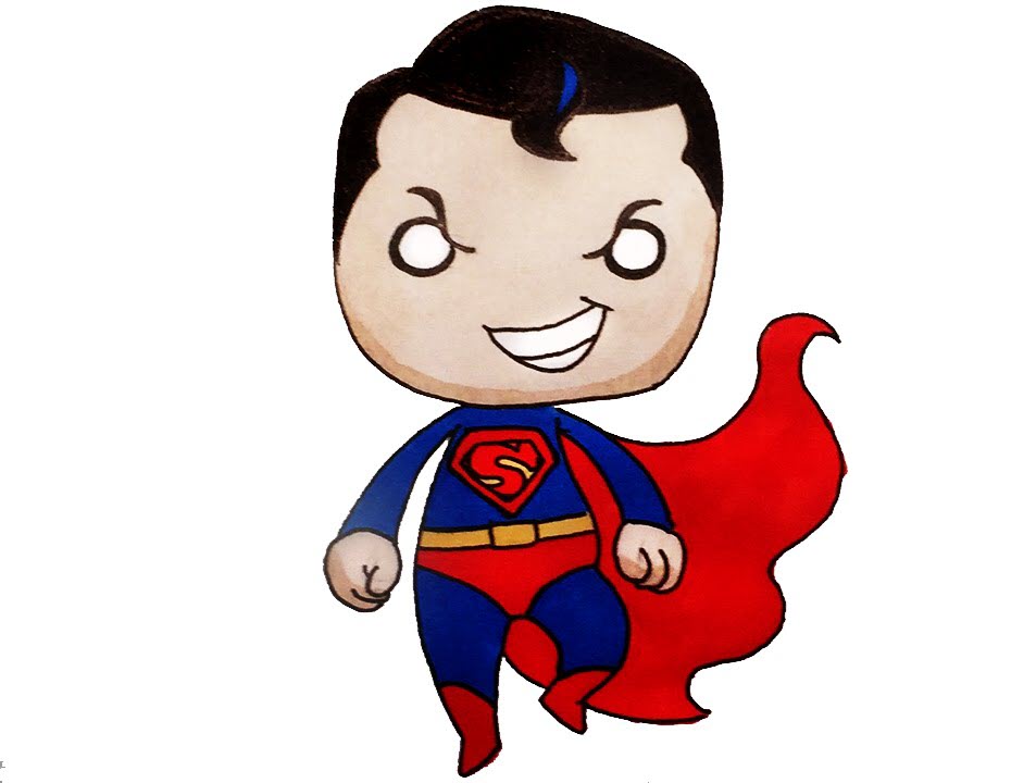 Chibi Siêu Nhân - Bức tranh siêu đẹp và dễ thương về Superman