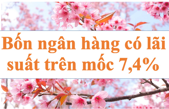 Lãi suất ngân hàng hôm nay 4.8: Bốn ngân hàng trên mốc 7,4%