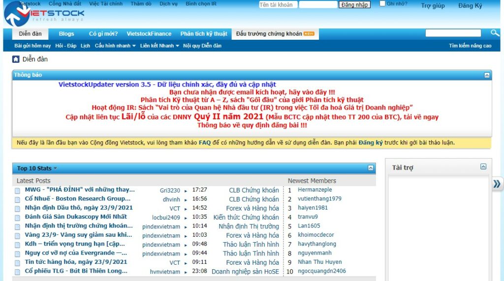 Diễn đàn chứng khoán nào hay nhất hiện nay?