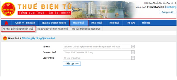 Hướng dẫn đề nghị hoàn thuế TNCN online