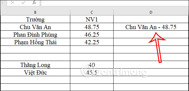 Cách gộp 2 cột Họ và Tên trong Excel không mất nội dung