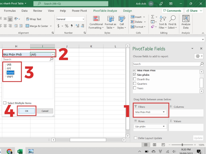 Pivot Excel là gì? Cách sử dụng Pivot Table trong Excel