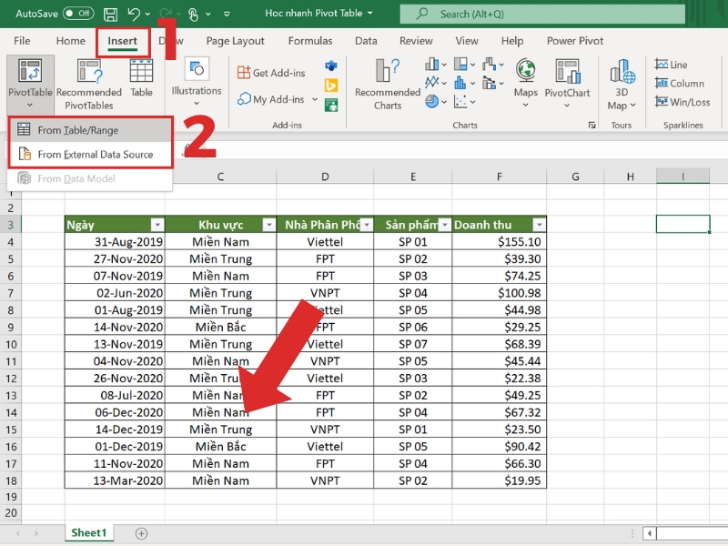 Pivot Excel là gì? Cách sử dụng Pivot Table trong Excel