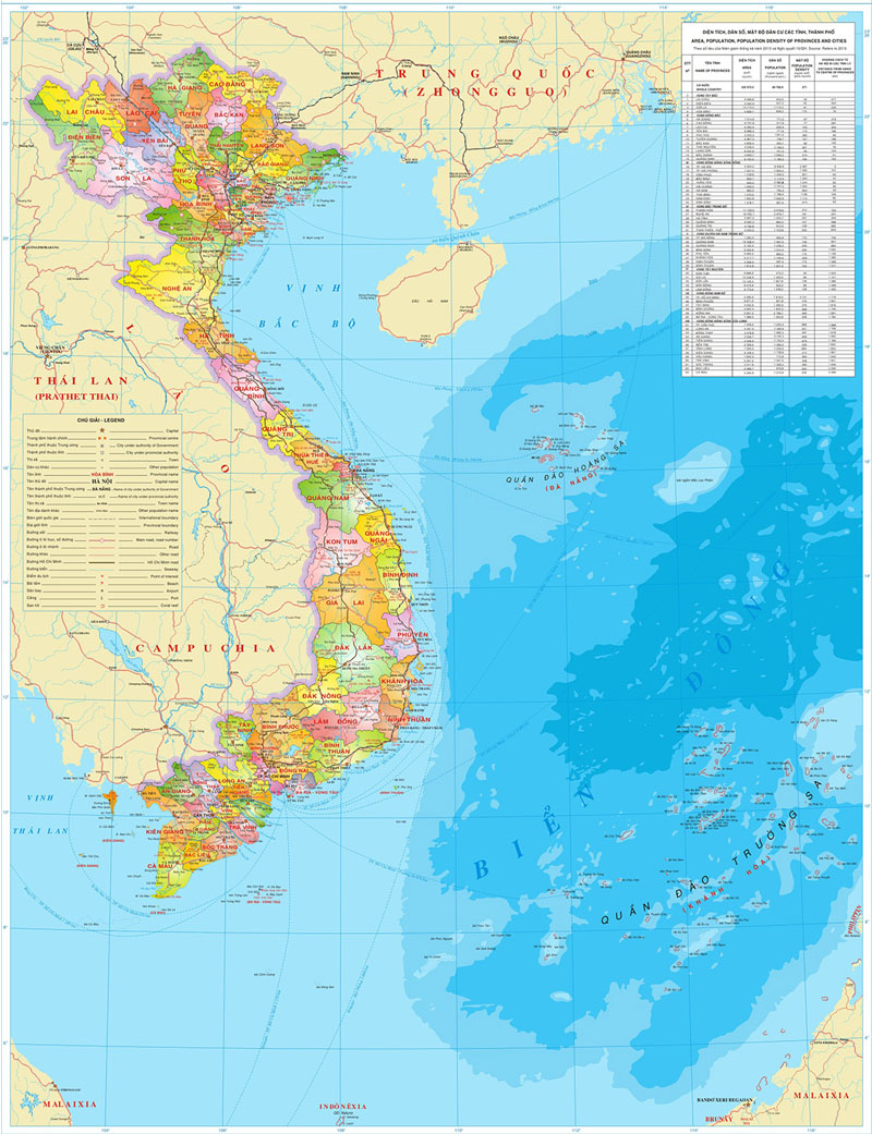 Bản đồ Việt Nam và bản đồ hành chính 63 tỉnh thành mới nhất