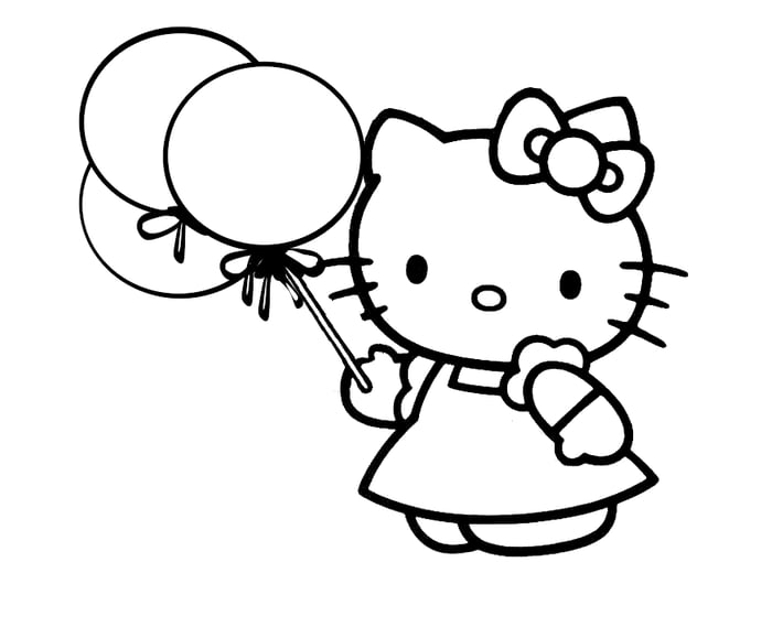 Bộ sưu tập tranh tô màu Hello Kitty đáng yêu