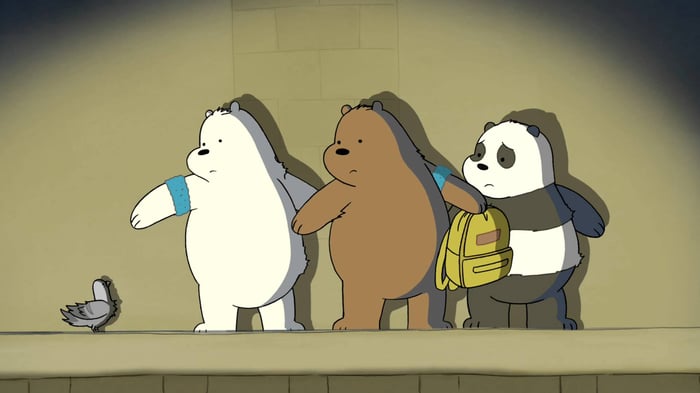 Bức tranh nền We Bare Bears đẹp lung linh