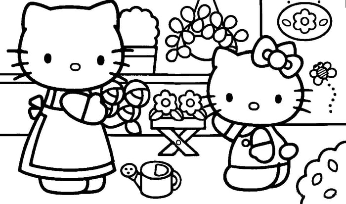 Bộ sưu tập tranh tô màu Hello Kitty đáng yêu