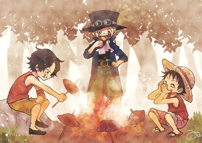 Luffy chibi ngầu - Bức tranh đẹp lung linh