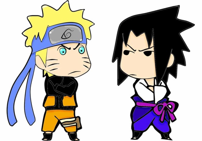 Bức tranh sống động của Naruto và Sasuke