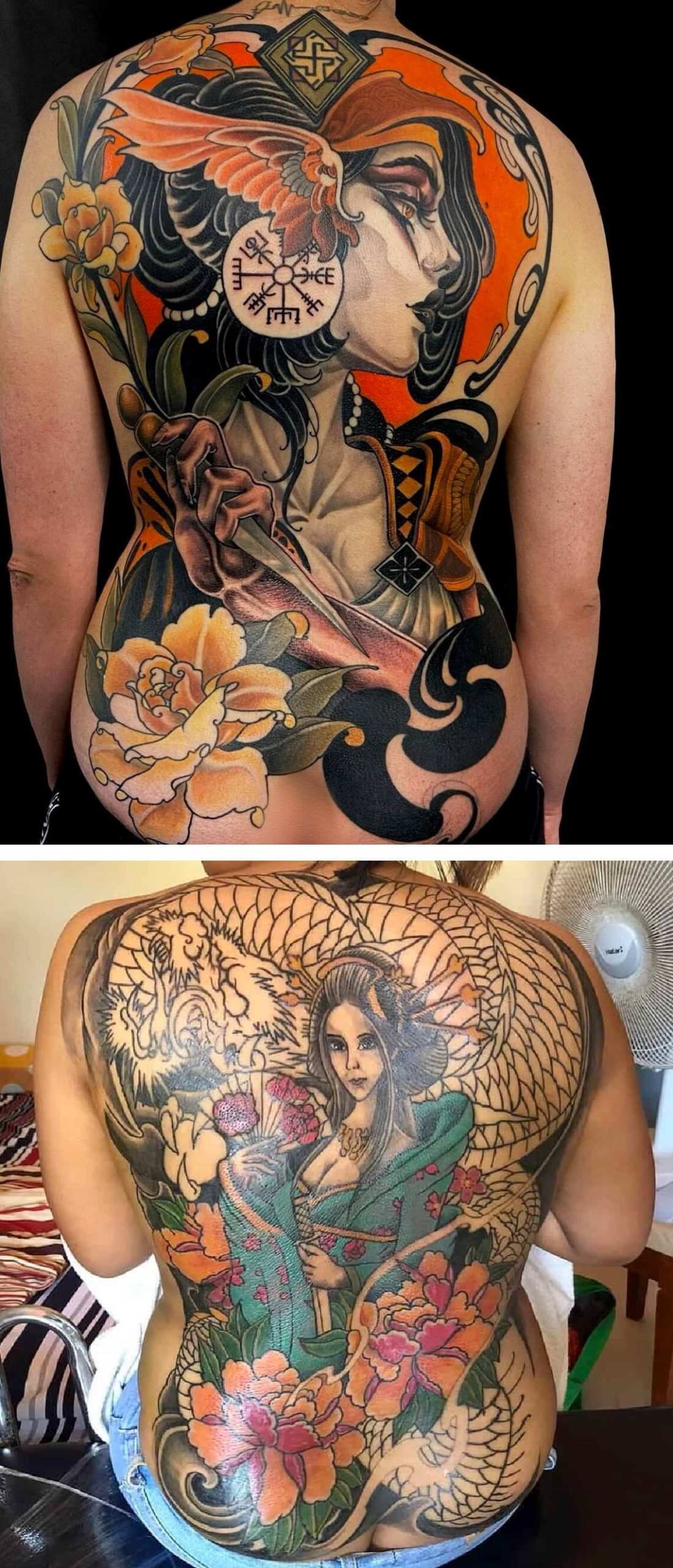 [2799+ MẪU] Hình xăm cô gái Nhật Geisha full lưng, kín sau lưng, bít lưng CỰC ĐẸP cho nam, nữ