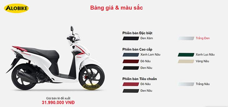 Bảng giá dàn áo xe Vision 2020 chính hãng Honda mới nhất