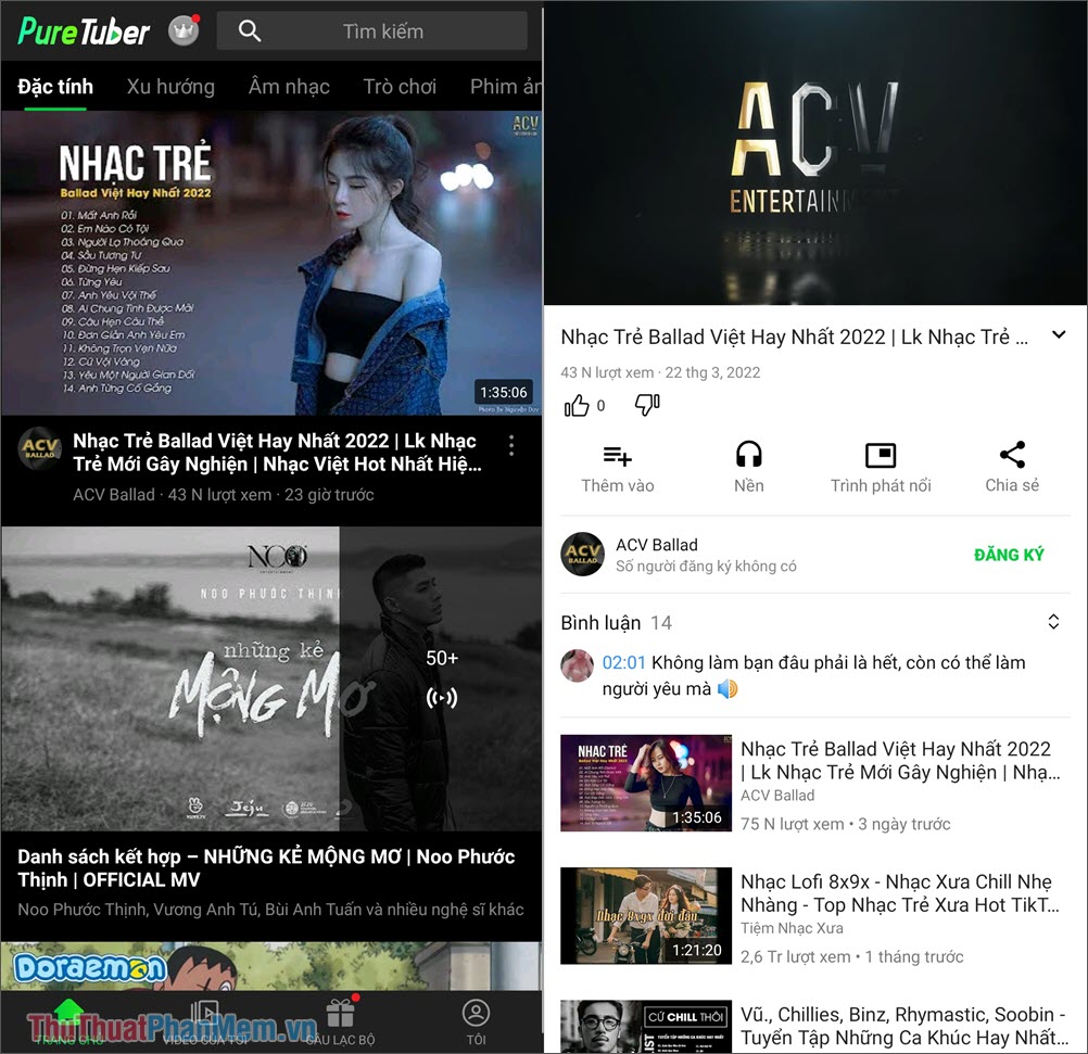 Hướng dẫn sử dụng Pure Tuber - App nghe nhạc youtube tắt màn hình