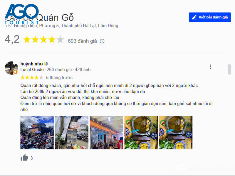 Review quán lẩu bò Ba Toa Quán Gỗ chính gốc ở Đà Lạt