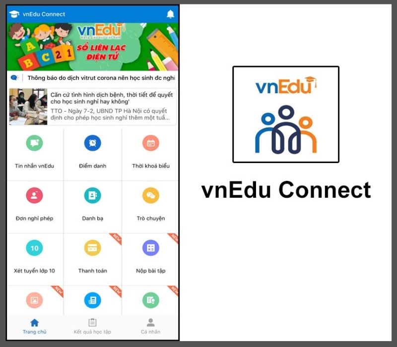 Ứng dụng vnEdu Connect: Tra cứu điểm, kết quả học tập, sổ liên lạc