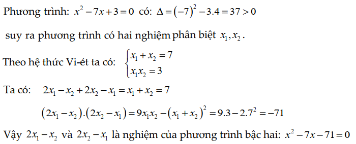 Các dạng bài hệ thức Viet (Có kèm ví dụ cụ thể)