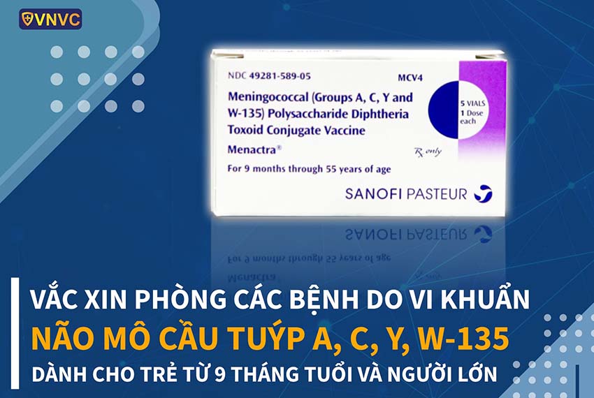 Vắc xin MENACTRA phòng bệnh do vi khuẩn não mô cầu tuýp A,C,Y,W