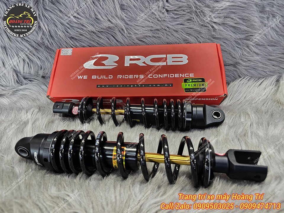 Phuộc sau Racing Boy Series C lò xo đen ti vàng không bình dầu cho xe Airblade