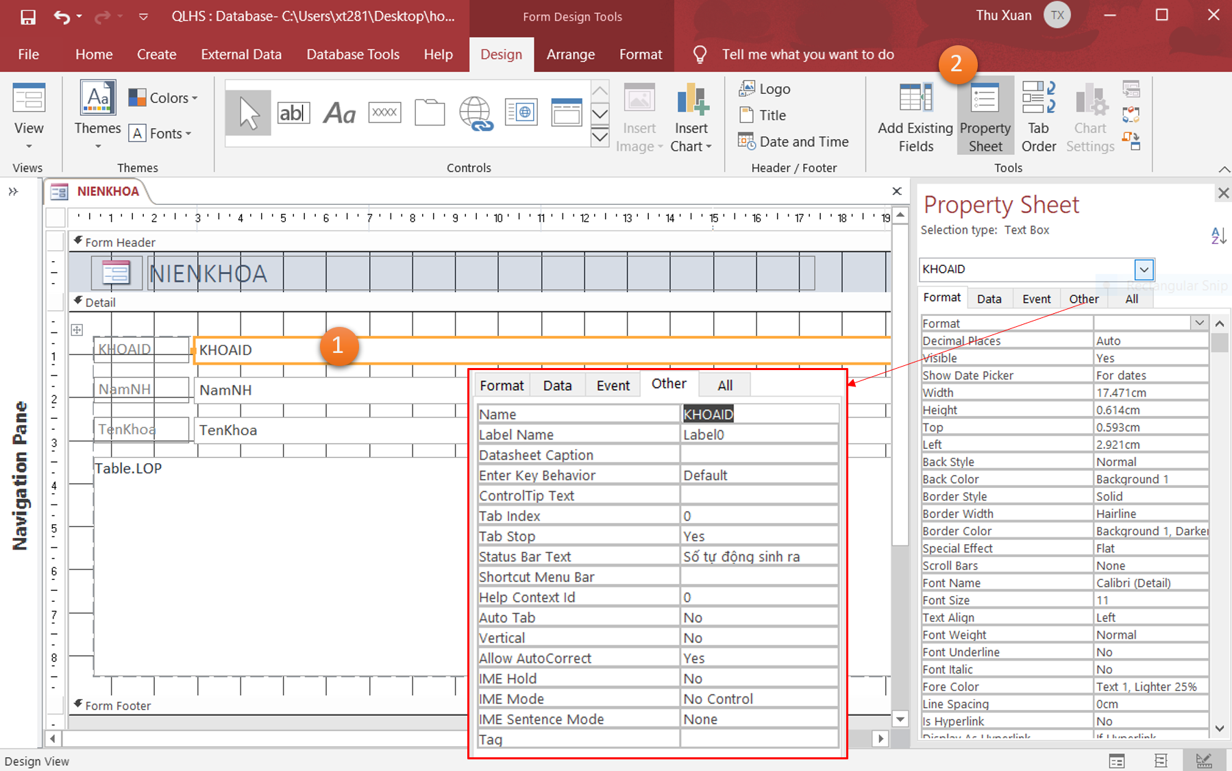 Tạo các biểu mẫu Form để nhập dữ liệu trong MS Access