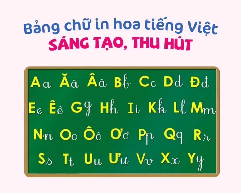 5+ bảng chữ in hoa tiếng Việt sáng tạo, thu hút