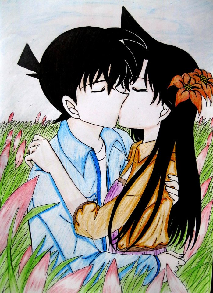 Hình ảnh Shinichi và Ran hôn nhau đẹp nhất