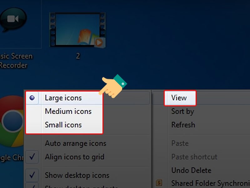 Cách phóng to, thu nhỏ biểu tượng icon desktop Windows 10, 7, macOS