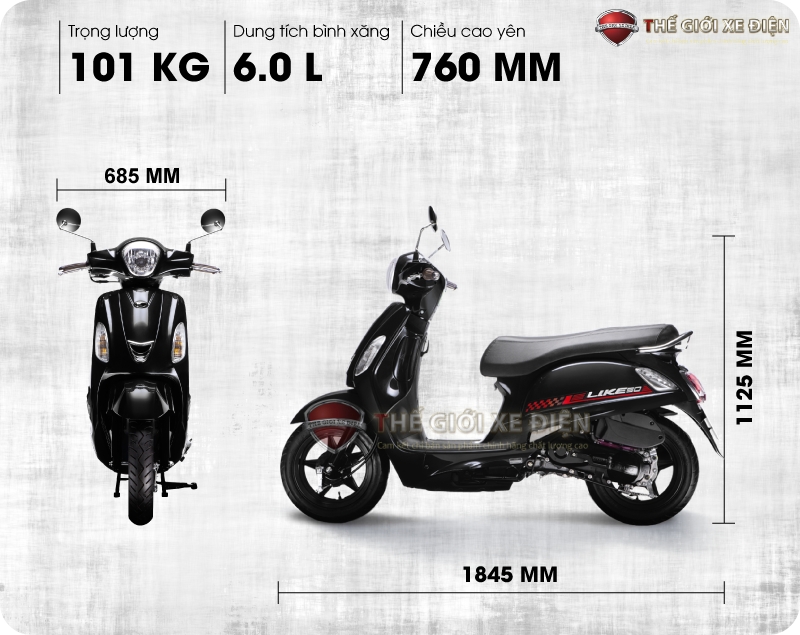 Mã:377 Xe Ga 50cc KYMCO Like Sơn Nhám