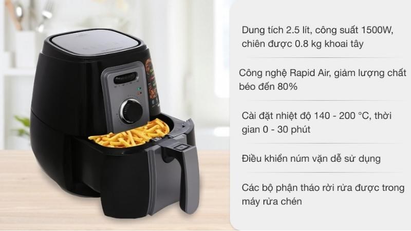 10 mẫu nồi chiên không dầu giá dưới 2 triệu đồng cực đáng sắm cho căn bếp