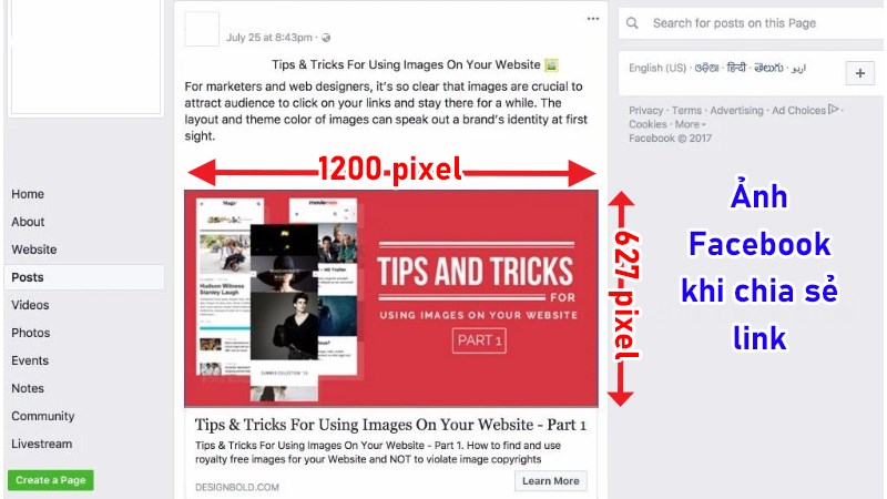 Kích thước ảnh đăng Facebook không bị vỡ năm 2024