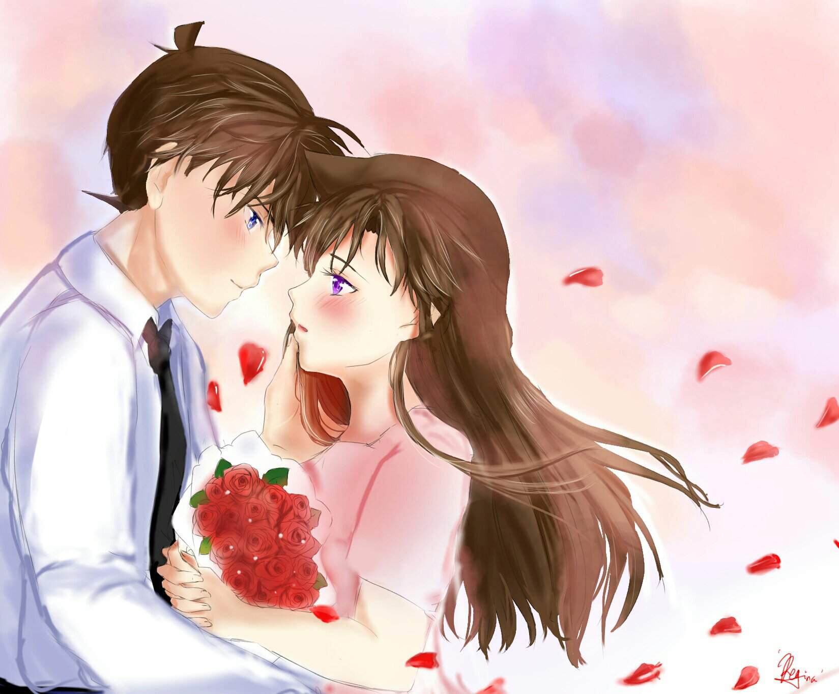 Hình ảnh Shinichi và Ran hôn nhau đẹp nhất