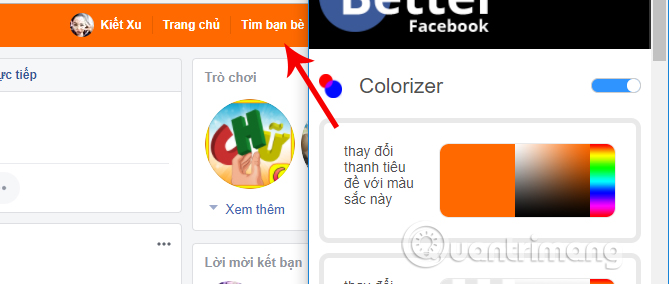 Cách đặt hình nền, đổi font chữ, màu sắc trên Facebook