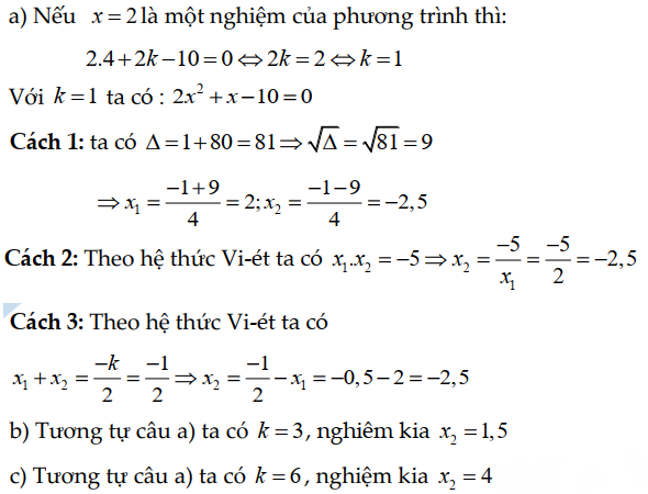 Các dạng bài hệ thức Viet (Có kèm ví dụ cụ thể)